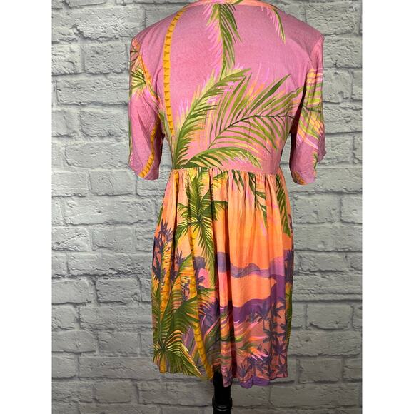 Farm Rio Vibrant Tropical Print Mini Dress/Babydoll Dress - Picture 2 of 8